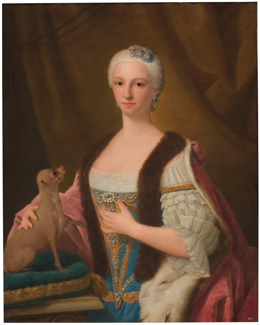 María Antonia Fernanda de España esposa de Vittorio Amadeo III, by Domenico Duprà, oil, 1701