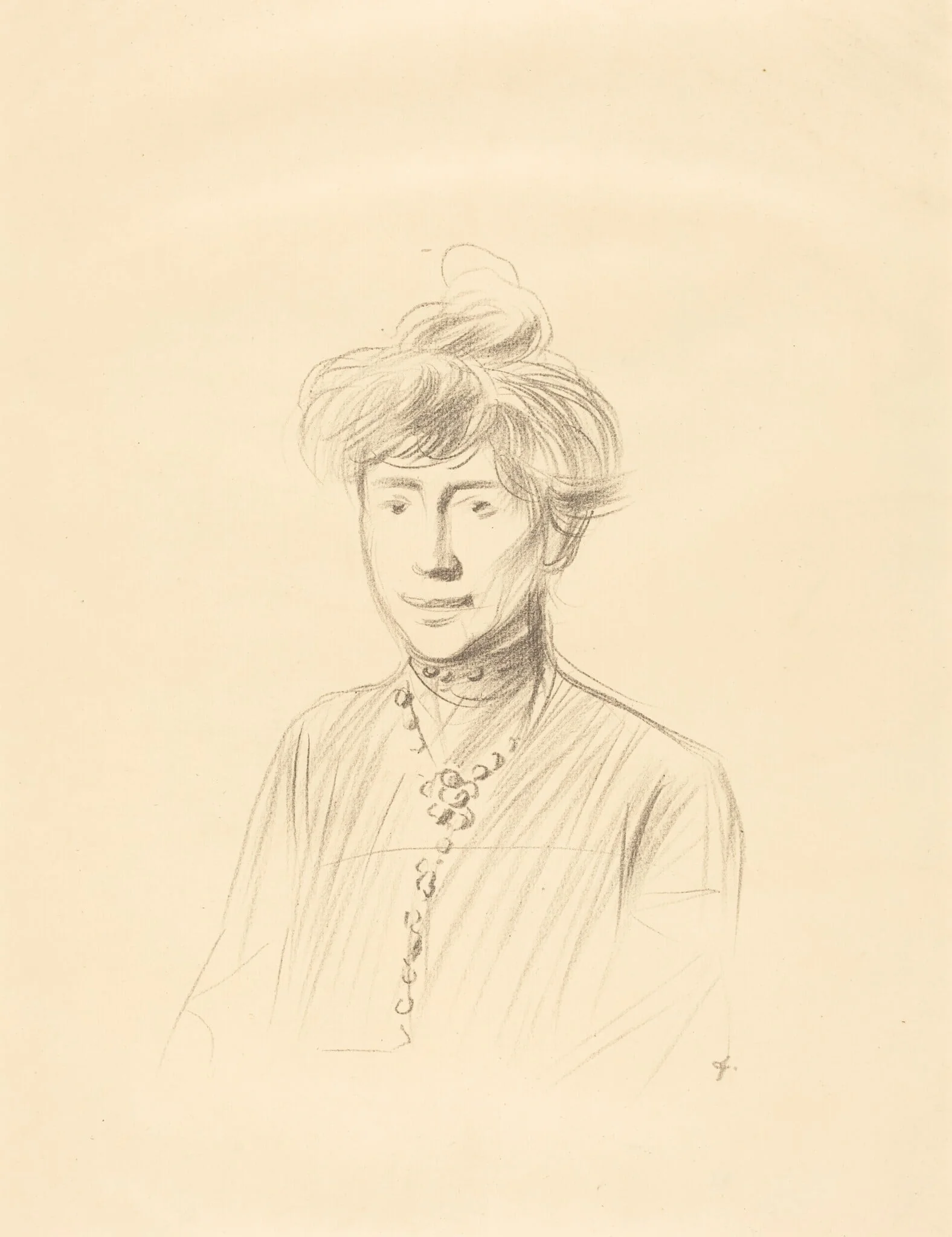 Etude de femme, en buste de face (Study of a Woman, Half-Length Facing Front), detail