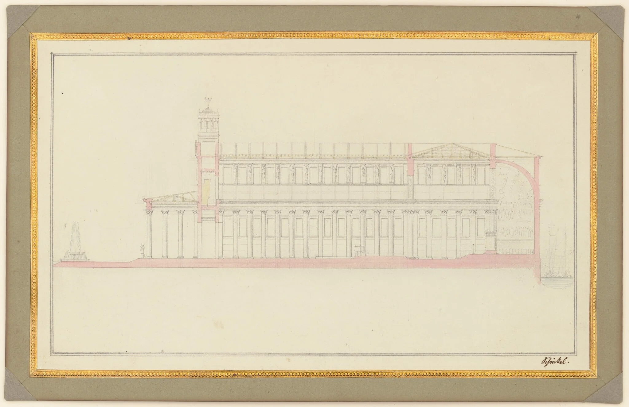 Longitudinal Section of a Cathedral for Berlin, detail