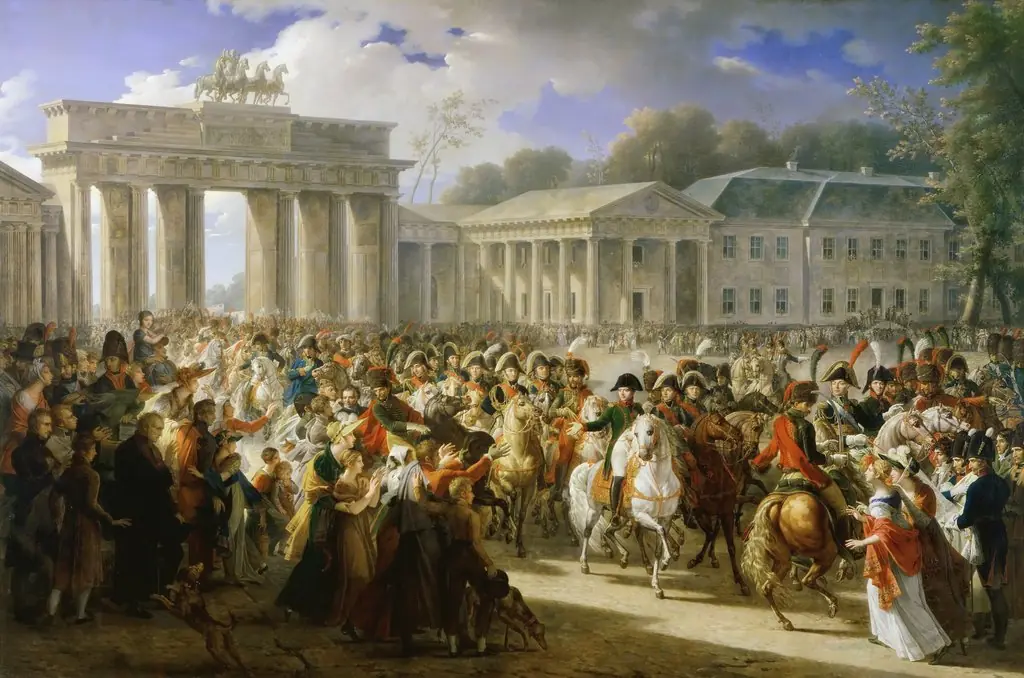 Entry of Napoleon I into Berlin, 27th October 1806, by Charles Meynier, oil, 1810