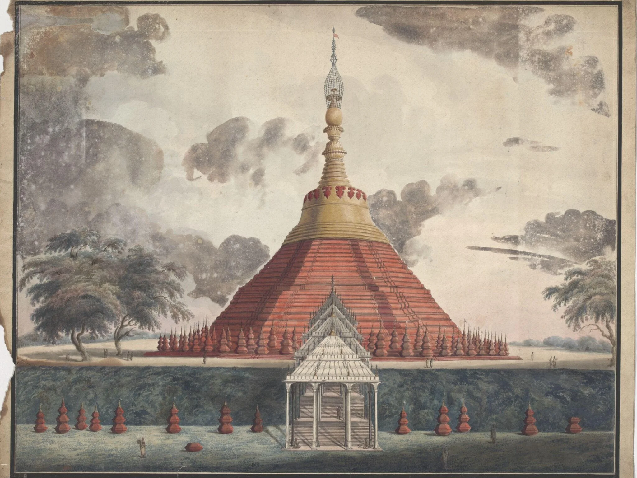 The Shwehmawdaw Pagoda, Pegu, Burma, detail