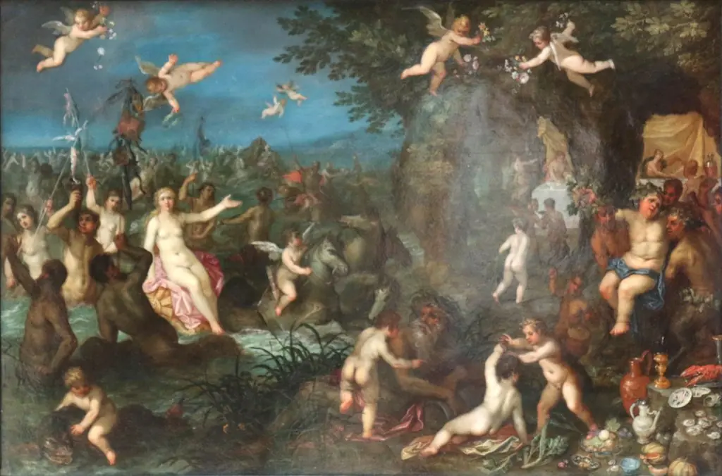 Marriage of Bacchus and Ariadne, by Jan Brueghel, the elder, oil, 1606