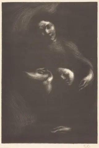 Hommage à Tolstoï, by Eugène Carrière, ink, 1901