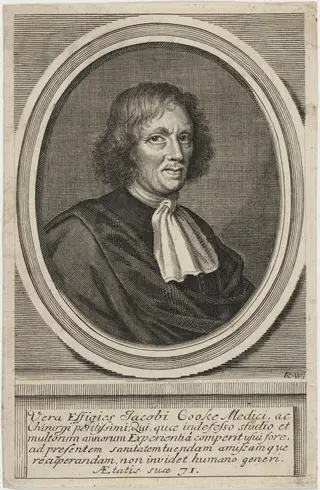 James Cooke, by Robert White, ink, 1674