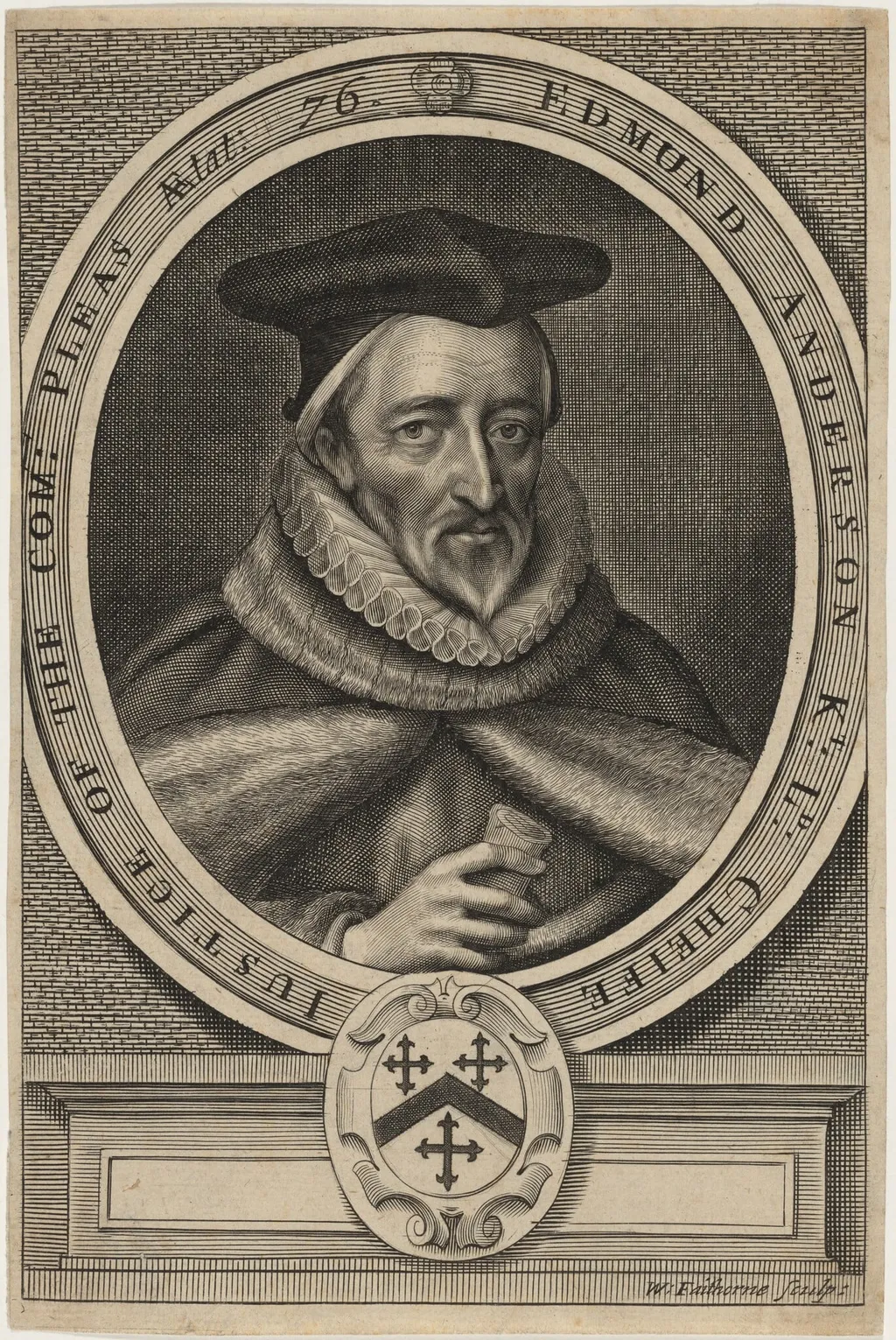 Sir Edmund Anderson, Knt., by William Faithorne, ink, 1654