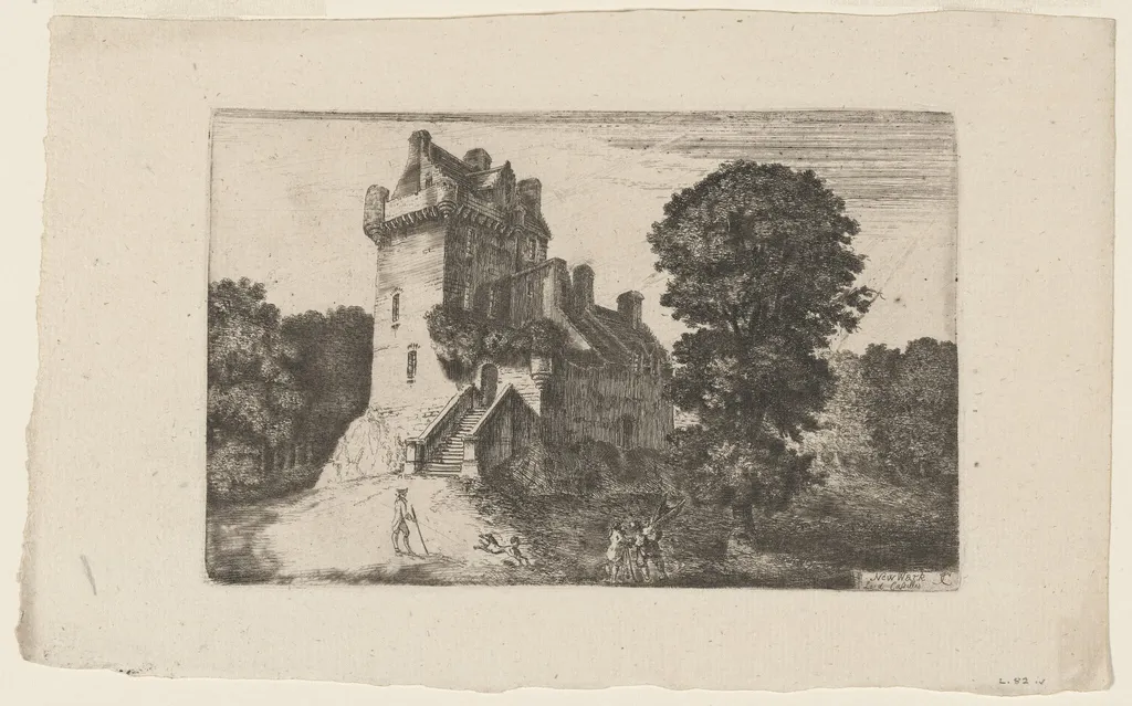 Newark Castle II, by of Eldin, John Clerk, ink