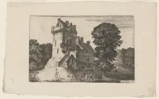 Newark Castle II, by of Eldin, John Clerk, ink