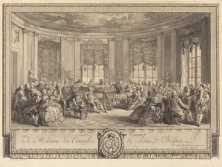 Le concert, by Antoine-Jean Duclos, ink, 1774