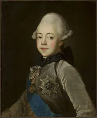 Childhood portrait of Paul I, by Jean-Louis Voille, oil, 1794
