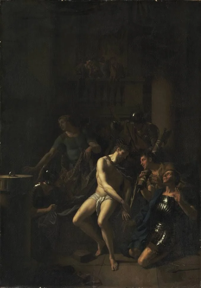 The mocking and crowning with thorns of Christ, detail