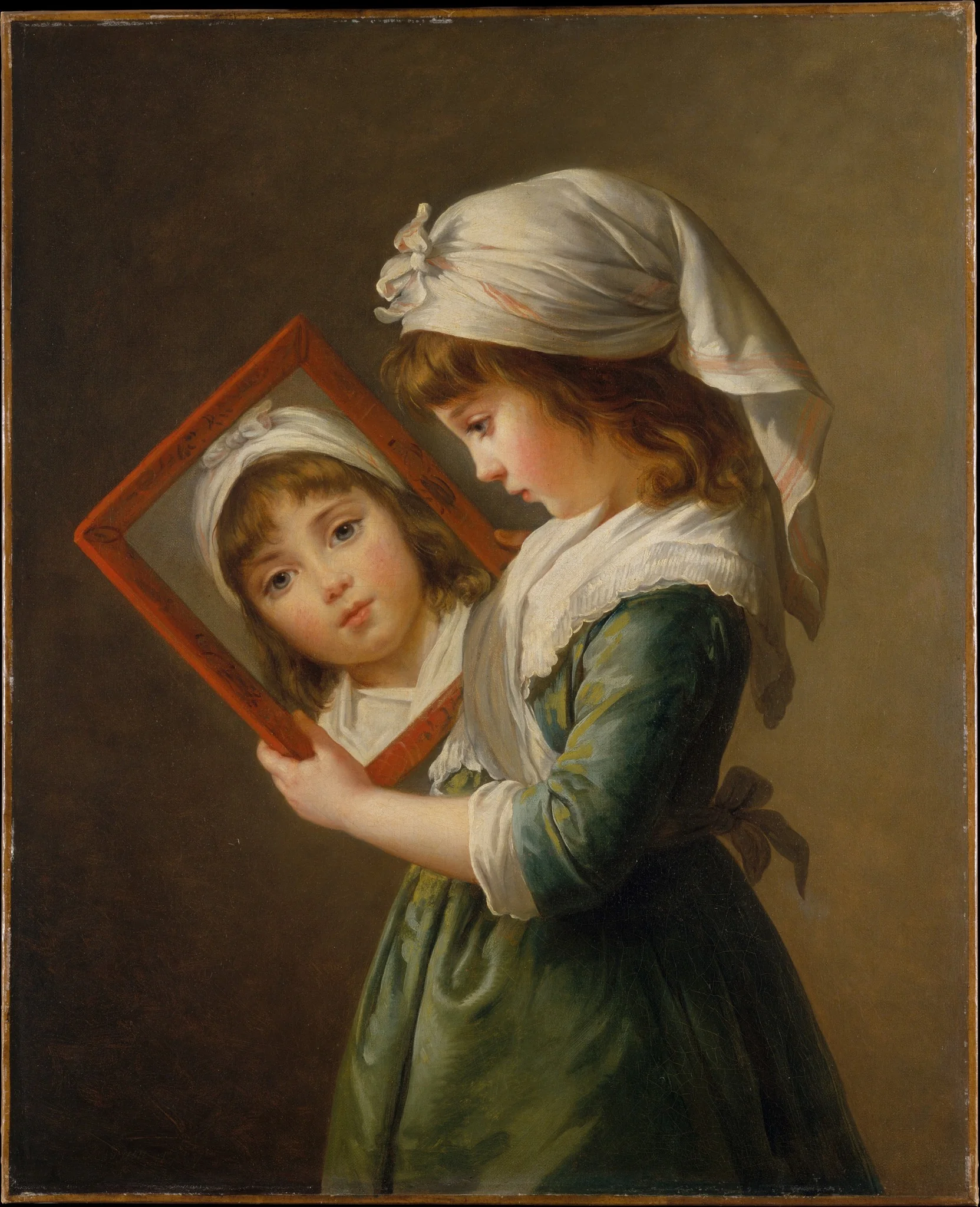 Julie Le Brun (1780–1819) Looking in a Mirror, detail