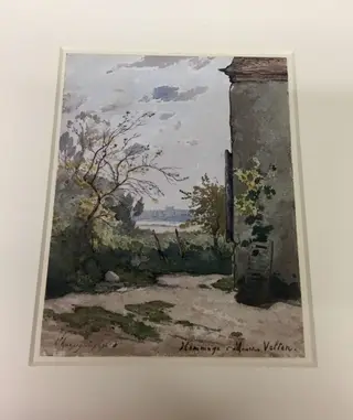Landscape with House, by Henri Harpignies, watercolor, 1894
