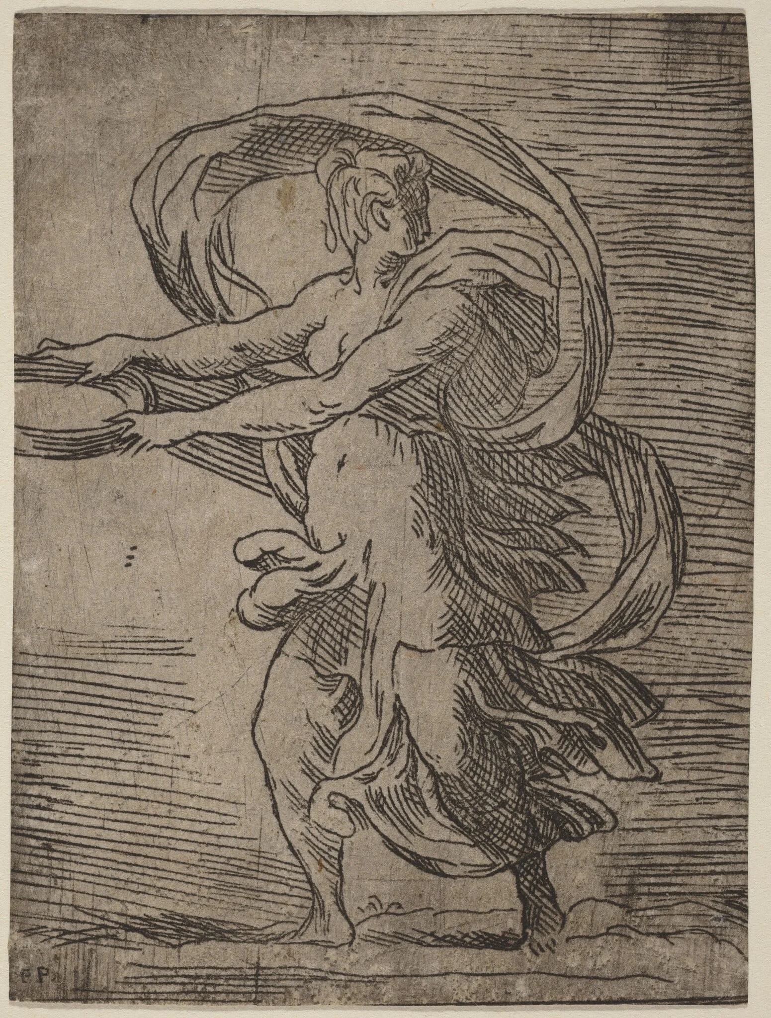 Woman Carrying a Tray, detail