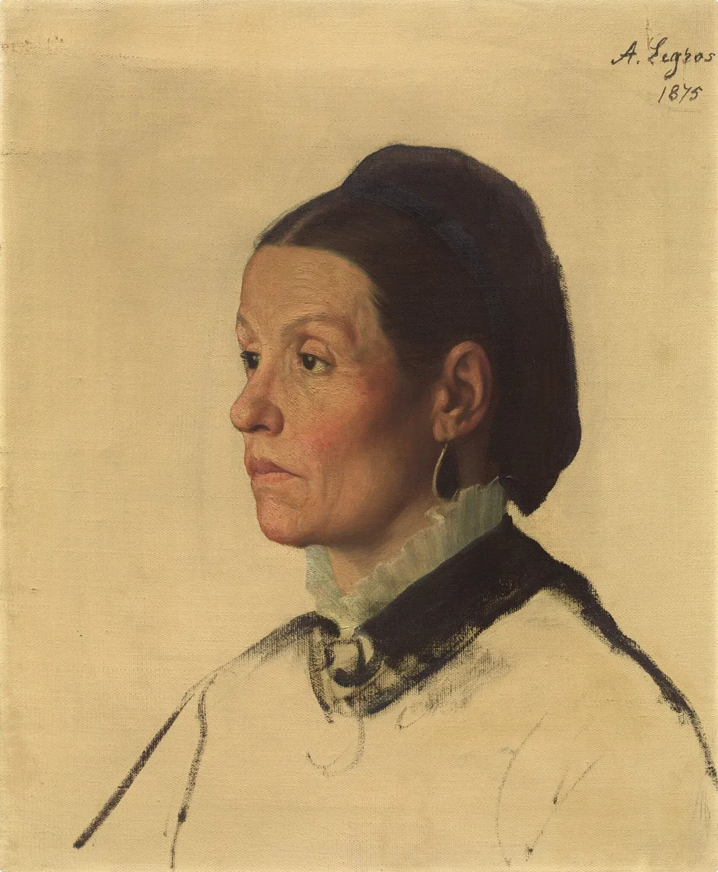 Portrait of a Woman, by Alphonse Legros, oil, 1875