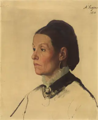 Portrait of a Woman, by Alphonse Legros, oil, 1875