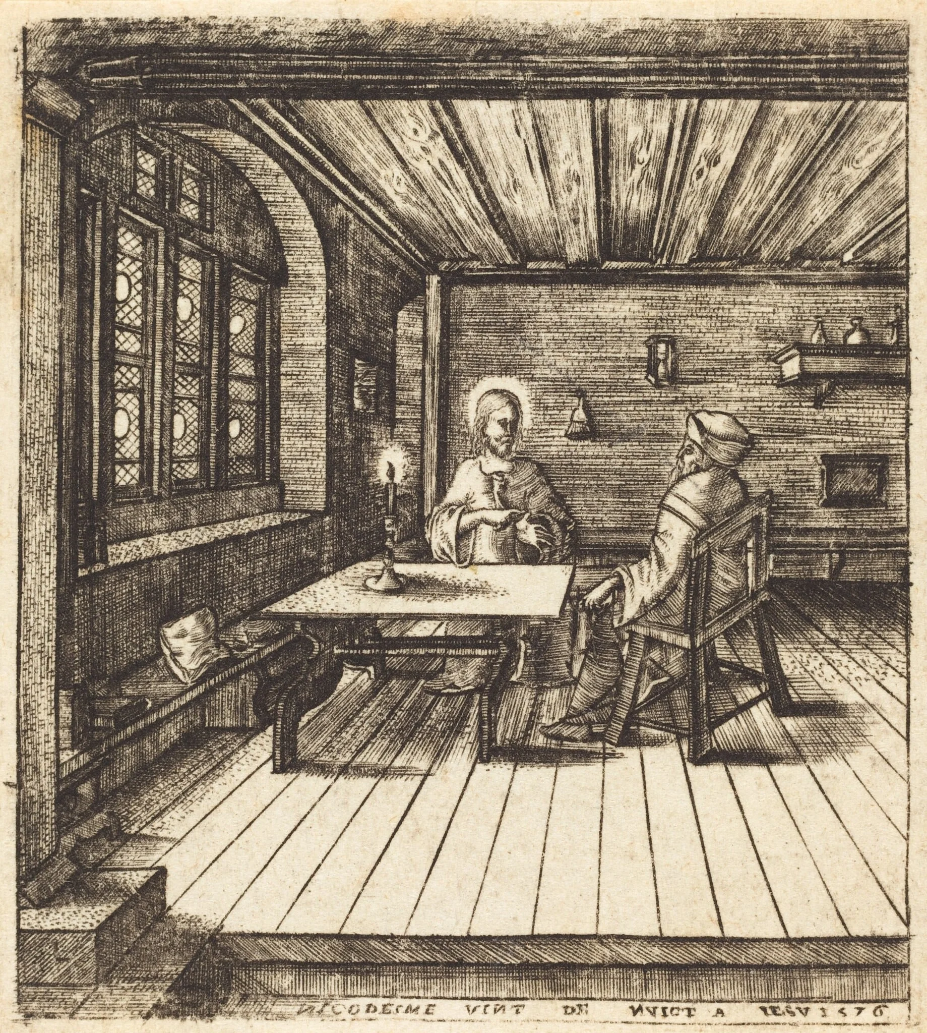 Nicodemus Comes to Christ by Night, detail