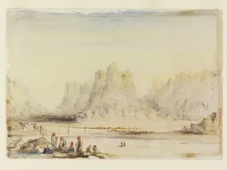 Plain of Raha, Sinai, by Francis Arundale, watercolor, 1834