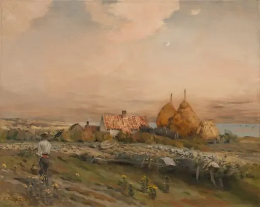 Homestead by the Sea, by Jean-Charles Cazin, oil, 1876