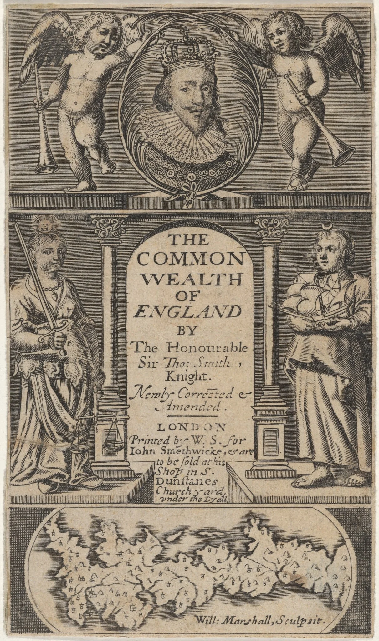 Title Page to Sir Thomas Smith, The Commonwealth of England, detail