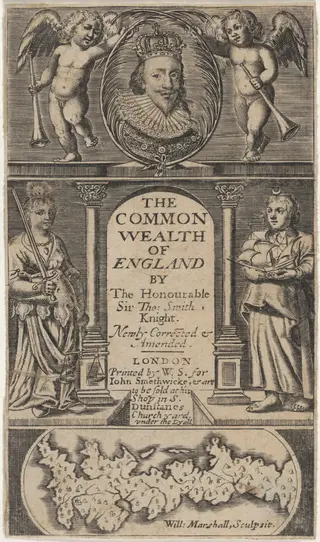 Title Page to Sir Thomas Smith, The Commonwealth of England, by William Marshall, ink, 1633