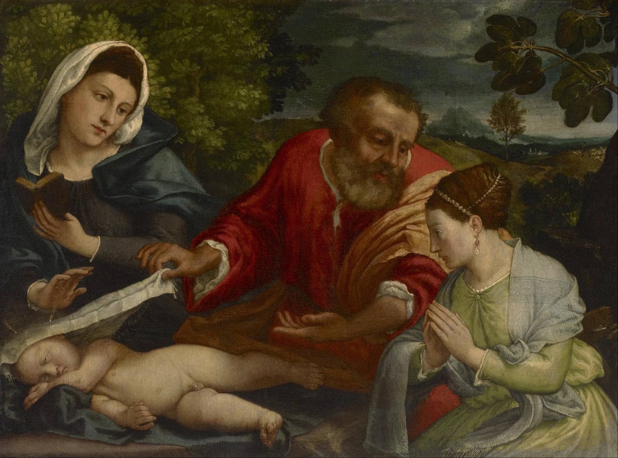 The Holy Family with a Donatrix as Saint Catherine of Alexandria, detail
