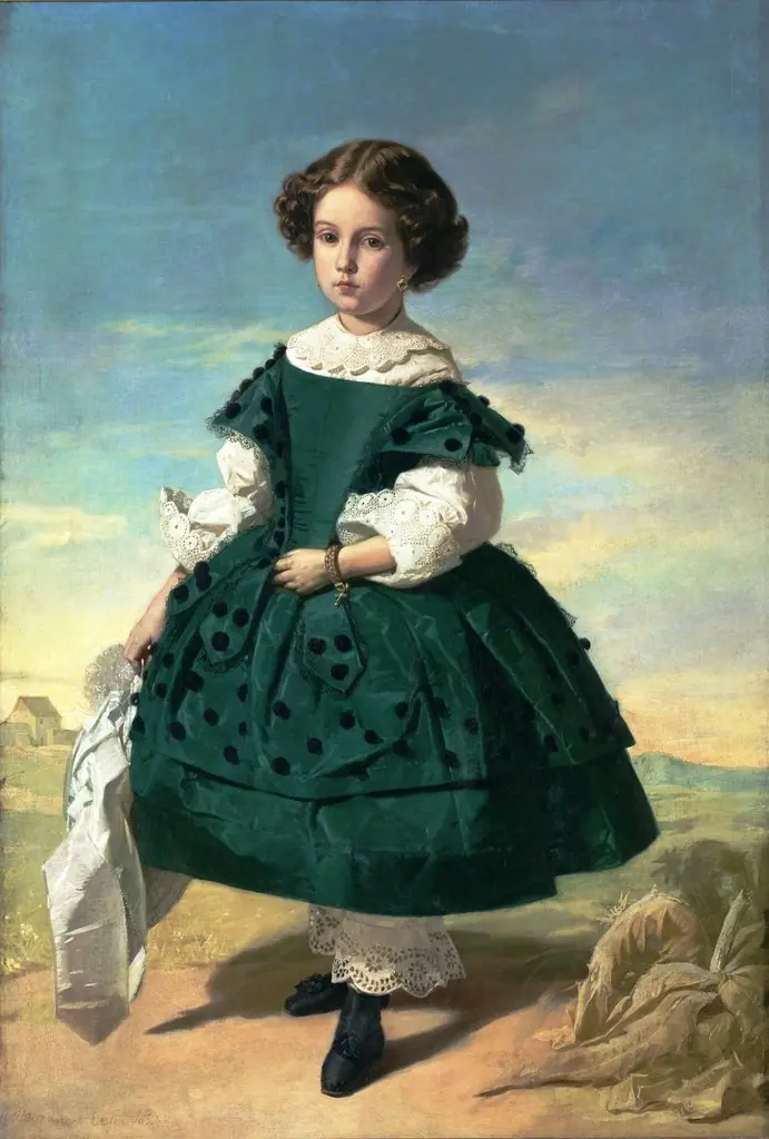 Portrait of a girl, by Valeriano Bécquer, oil, 1852
