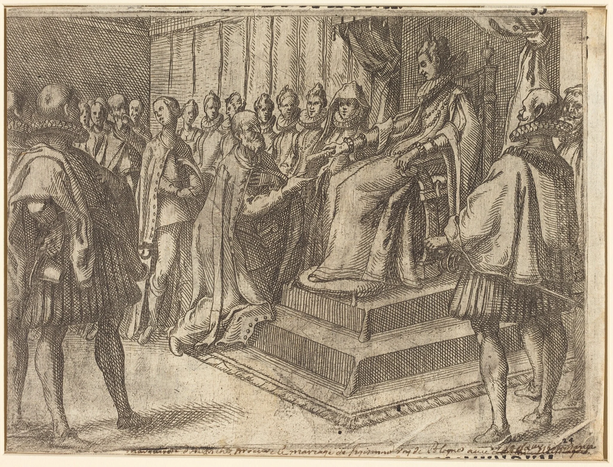 Reception of the Envoy of Poland [recto], detail