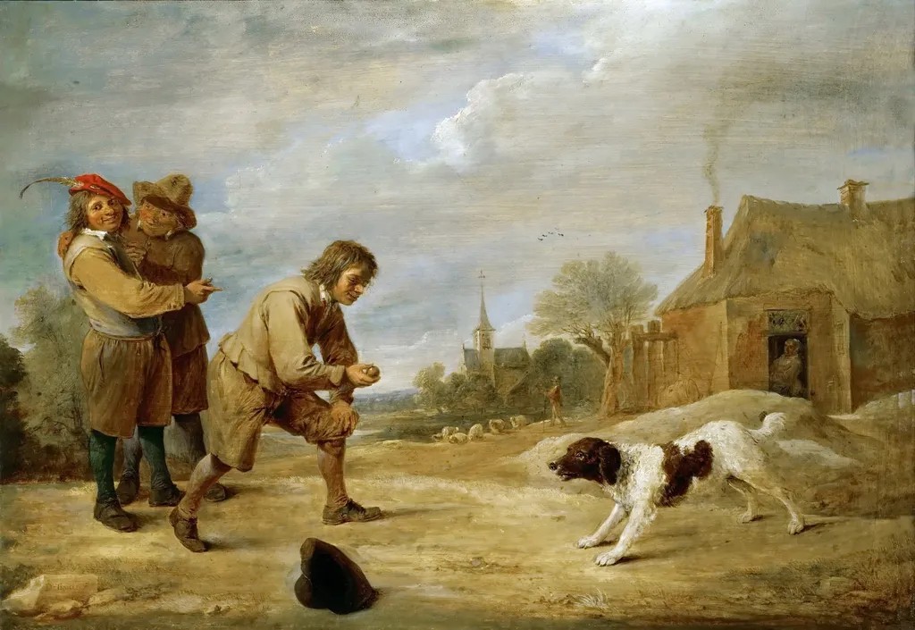 Peasant boy with his dog, by David Teniers the Younger, unspecified, 1642