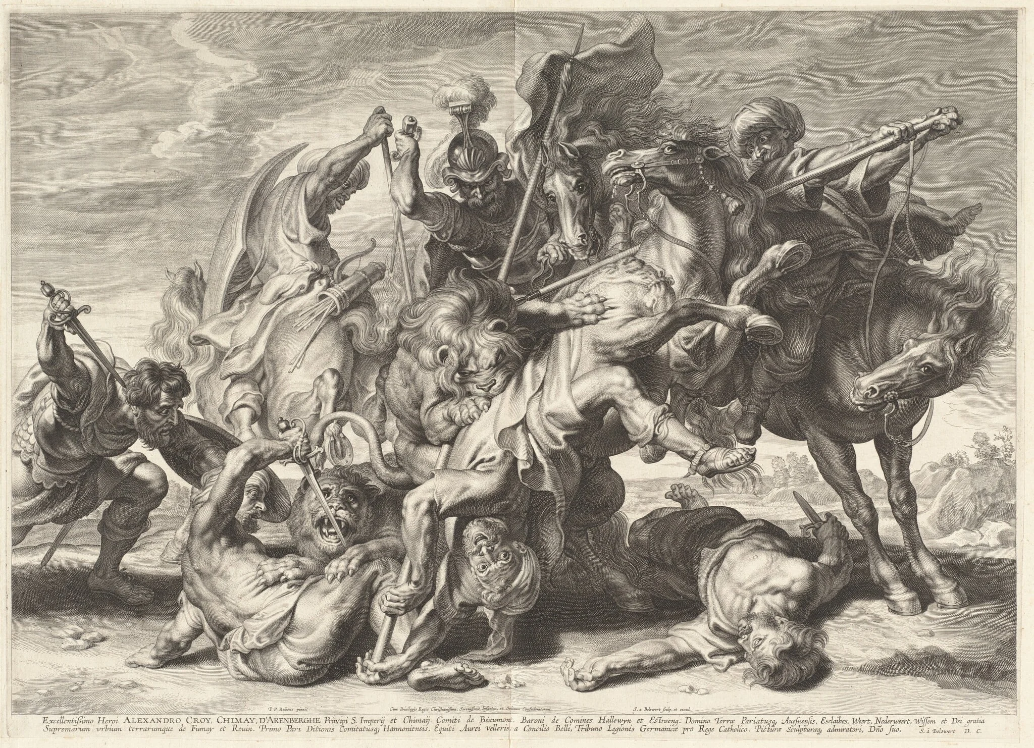 Lion Hunt, detail