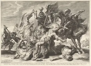 Lion Hunt, by Schelte Adams Bolswert, ink, 1622