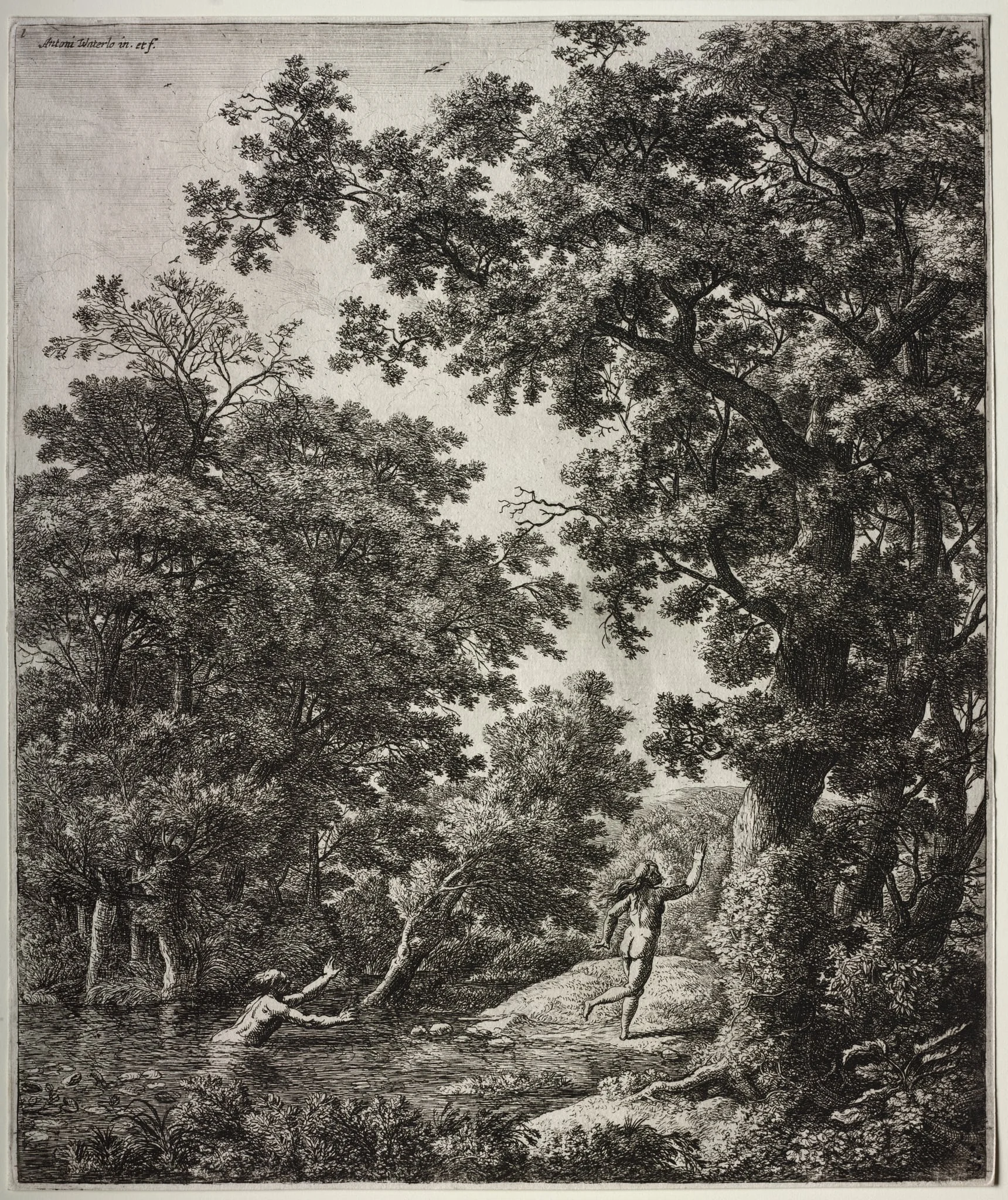 Six large upright landscapes with scenes from Ovid's Metamorphoses, detail