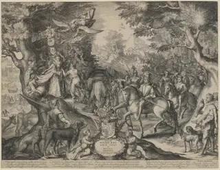 Allegory of Flourishing State of the United Provinces, by Jan Pietersz Saenredam, ink, 1602