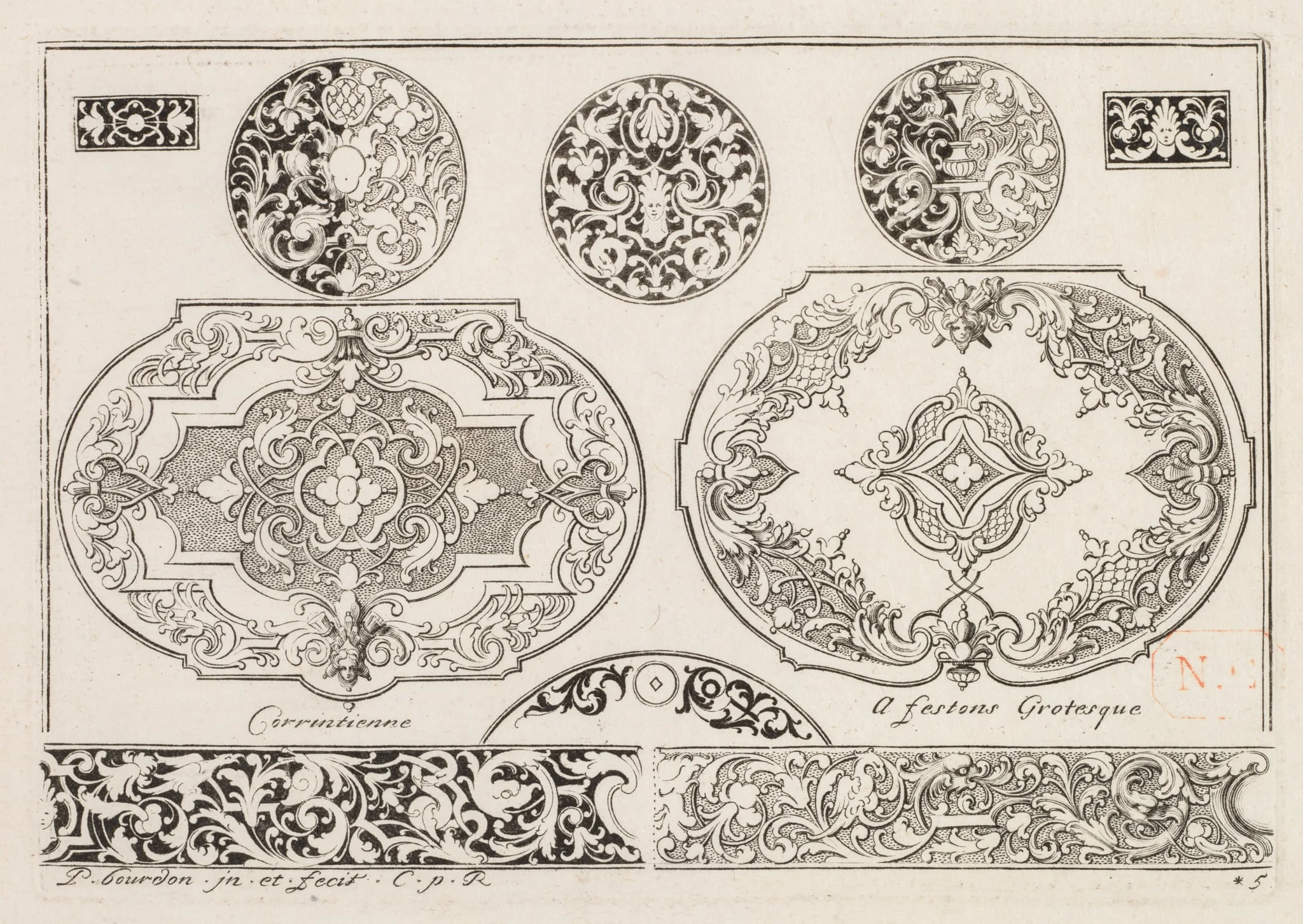 # 4 From " Livre sencond essais de gravjre " second book of Engraved designs, detail