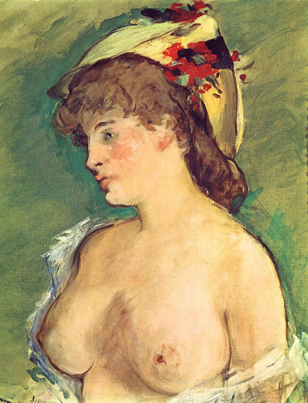 La Blonde aux seins nus, detail