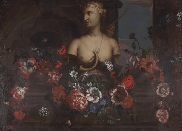 A Bust of Diana with a Garland, detail