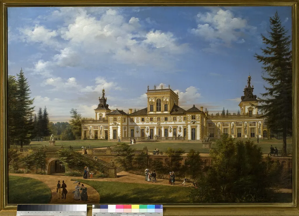 View of the Wilanów Palace from the side of the park, by Wincenty Kasprzycki, oil, 1835