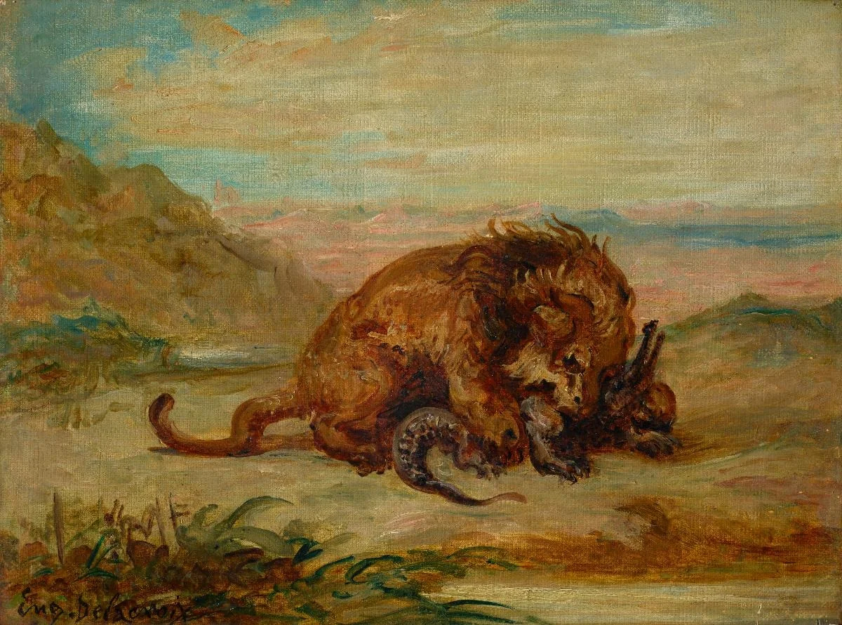 Lion et Crocodile, detail