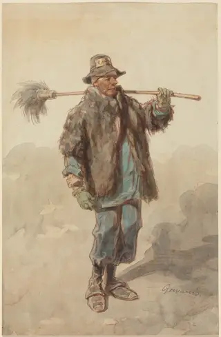 The Street Sweeper (Le Cantonnier), by Paul Gavarni, gouache, 1850