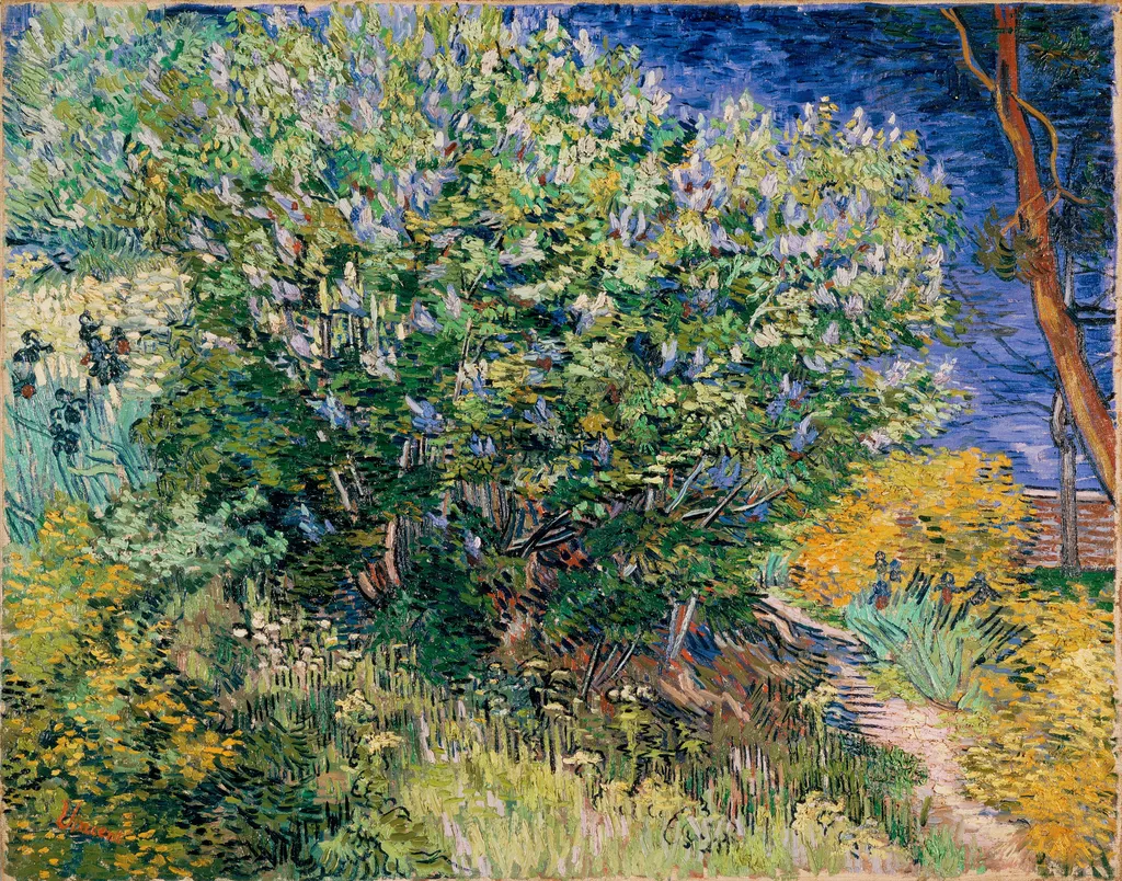 Lilac Bush, by Vincent van Gogh, oil, 1889