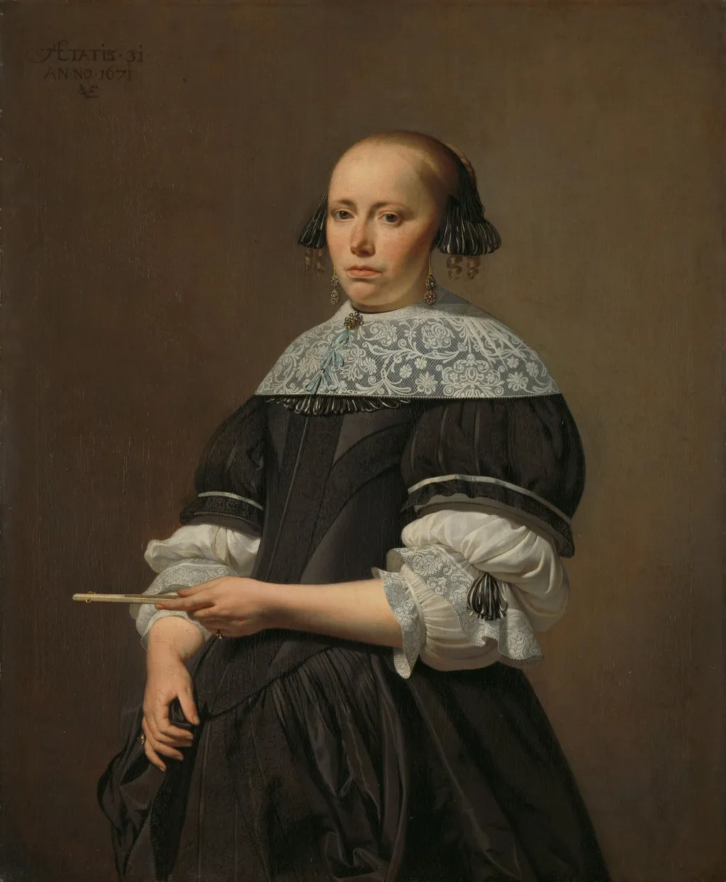 Portrait of Elisabeth Pietersdr Kessels (1640-1717), by Caesar van Everdingen, unspecified, 1671