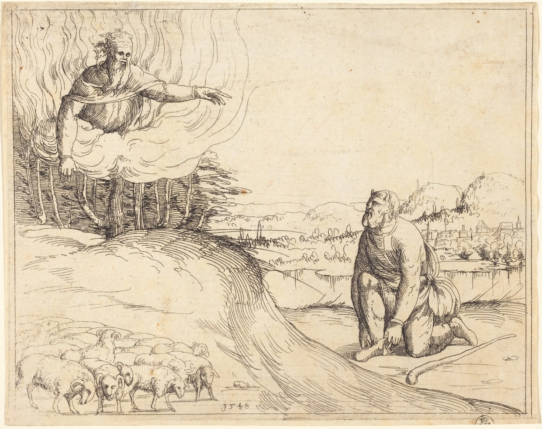 Moses and the Burning Bush, detail