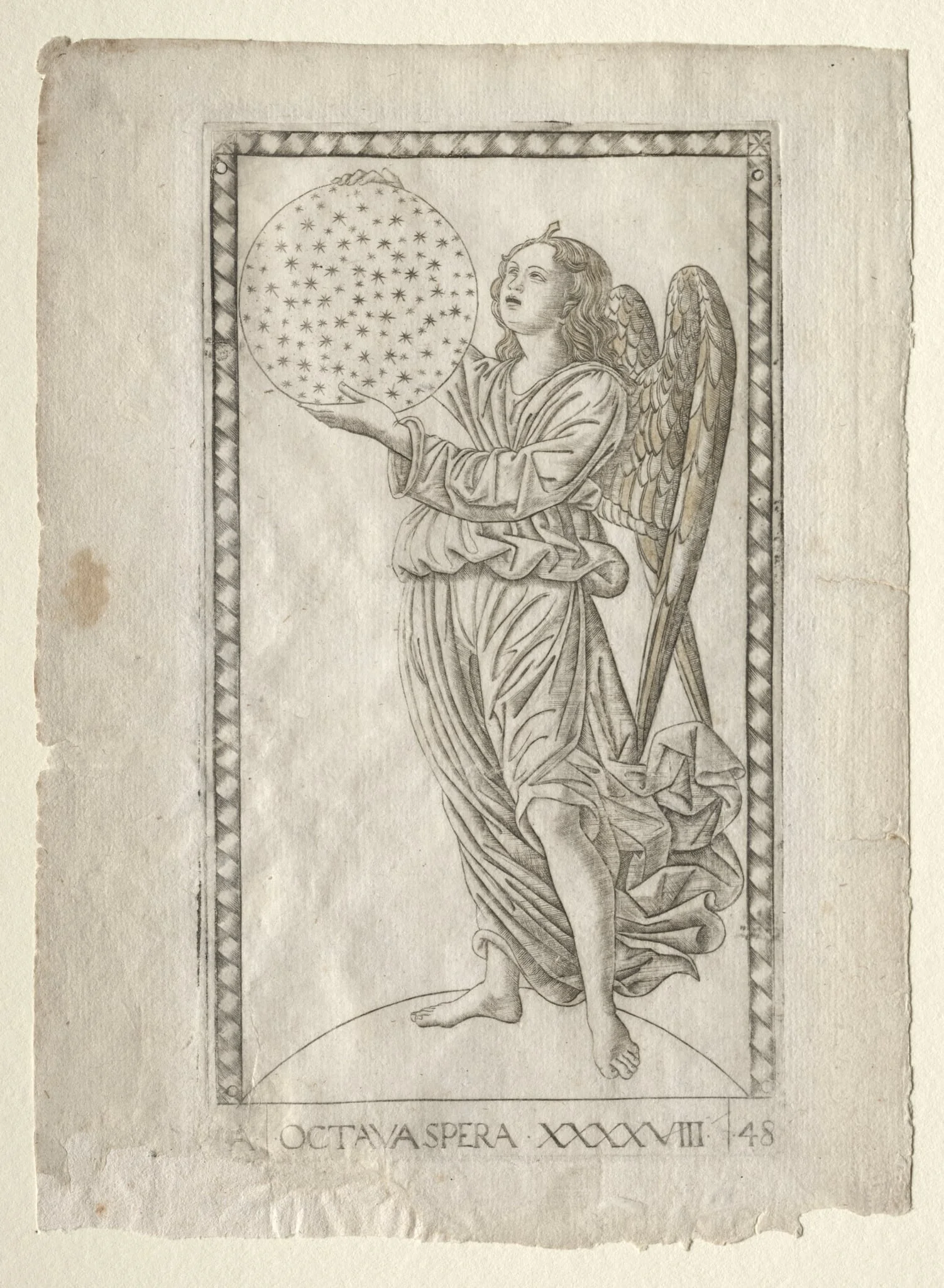 The Angel of the Eighth Sphere (from the Tarocchi, series A: Firmaments of the Universe, #48), detail