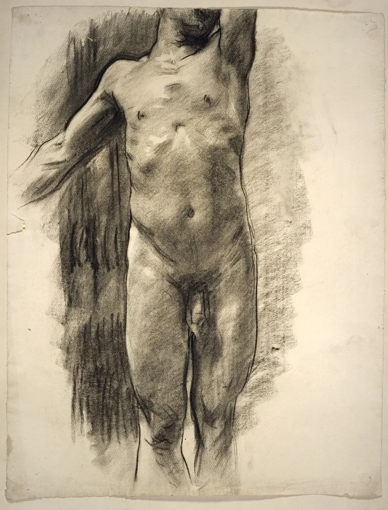 Partial View of a Standing Male Nude, detail
