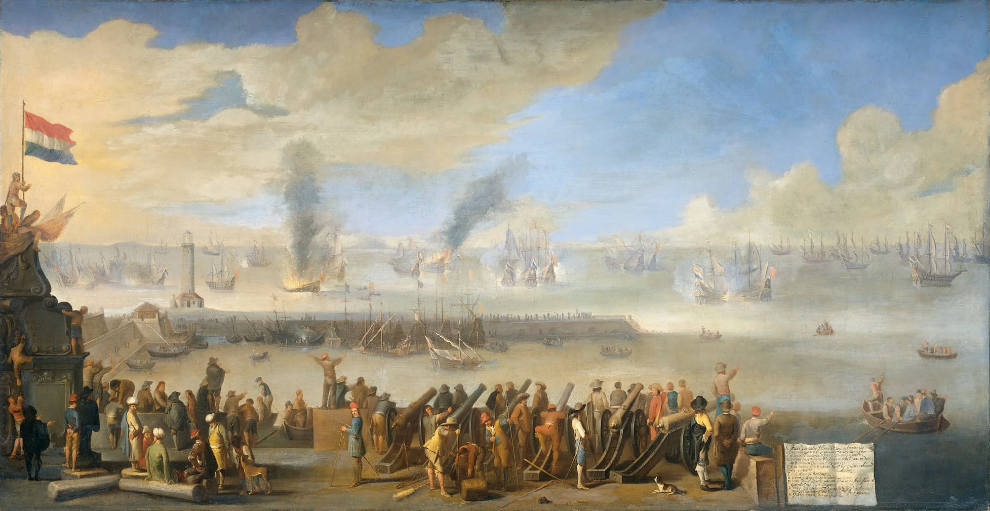 The naval battle near Livorno, 14 March 1653: incident of the first Anglo-Dutch War, detail