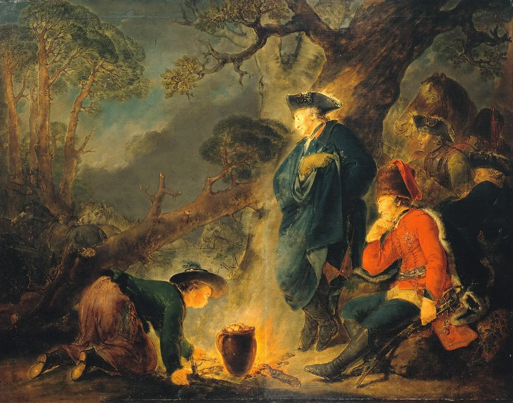 Frederick the Great before the Battle of Torgau, by Bernhard Rode, oil, 1796