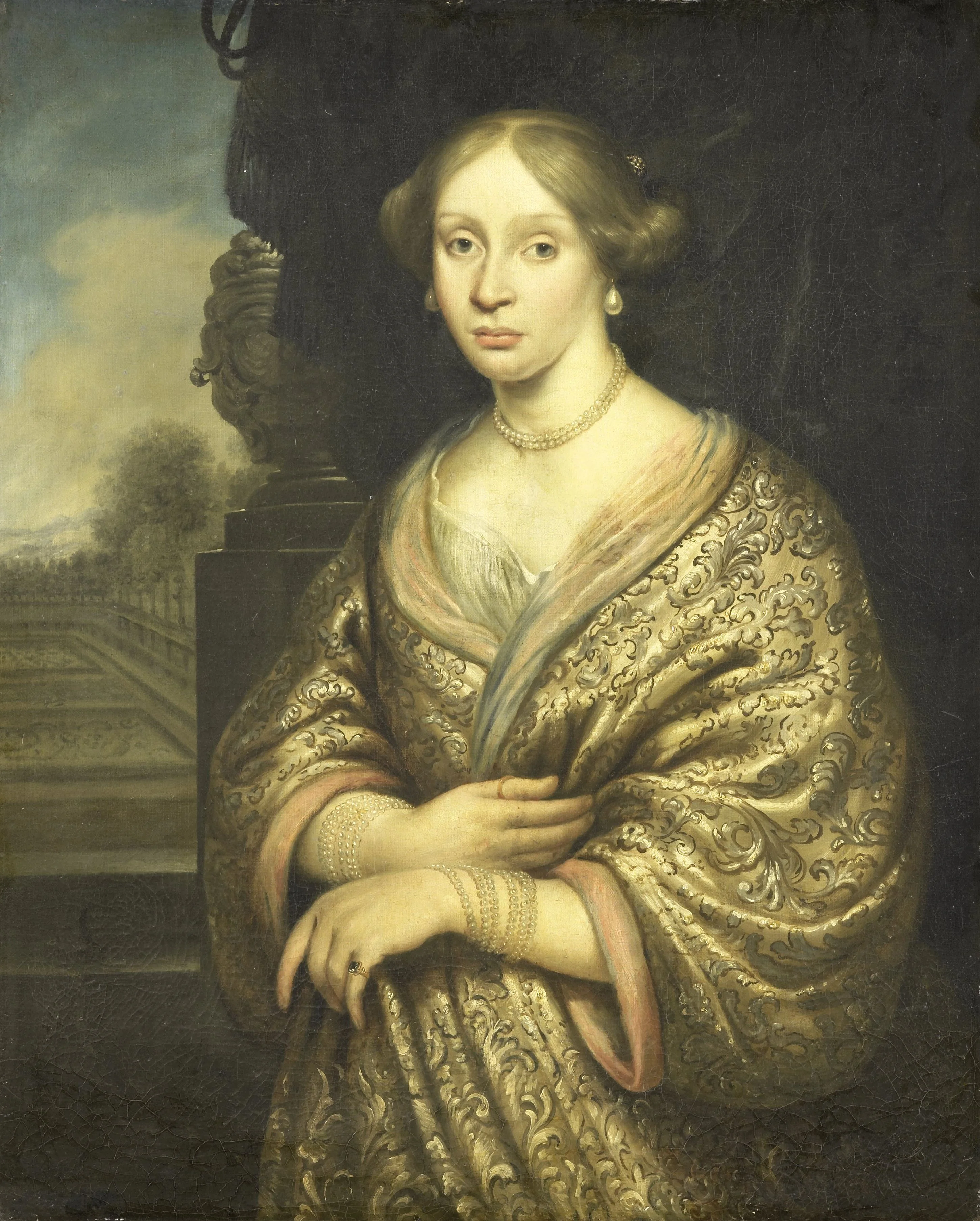 Maria van der Burght, eerste echtgenote van François Leidecker, detail