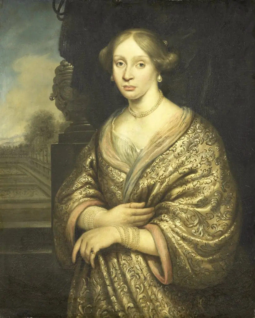 Maria van der Burght, eerste echtgenote van François Leidecker, by Zacharias Blyhooft, oil, 1674