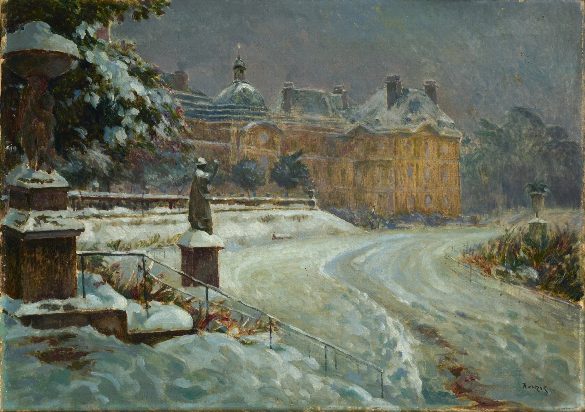 Luxembourg Palace in Snow, detail
