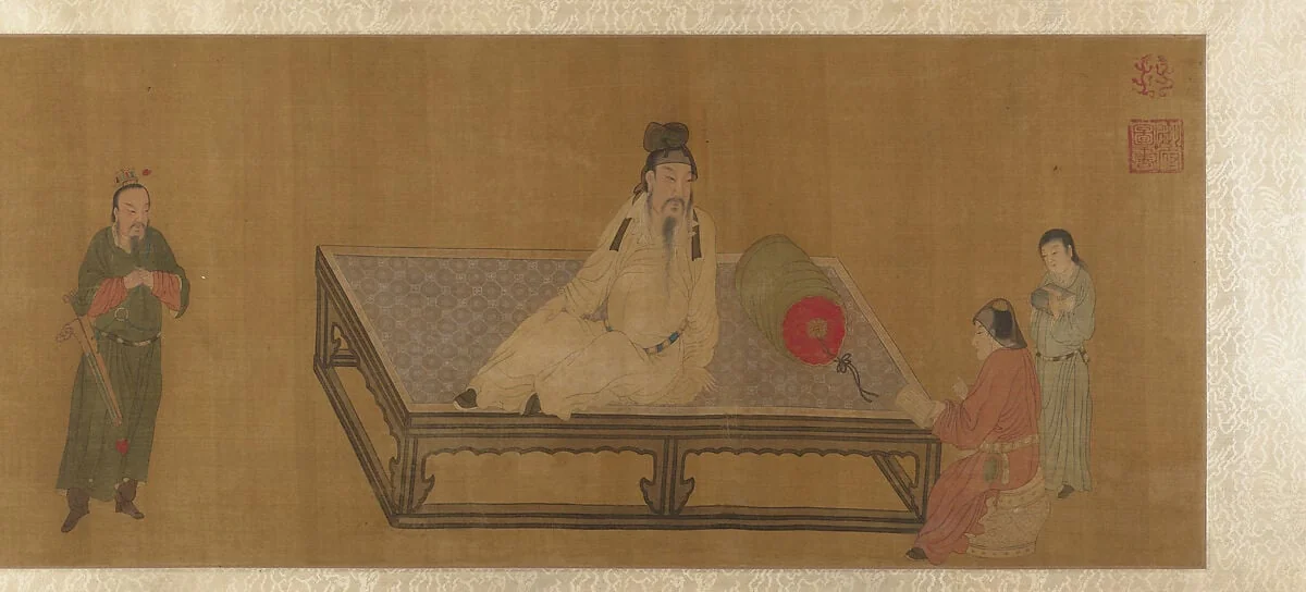 明/清 佚名 倣宋徽宗 明皇訓儲圖摹本 卷|Copy of Tang Ming Huang Instructing the Prince, detail