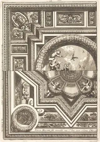 Quarts de plafons, by Jean Lepautre, ink, 1650